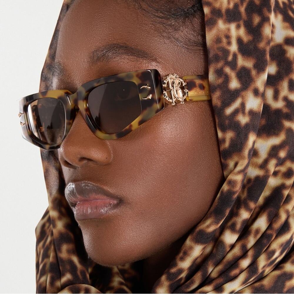 New! Roberto Cavalli SRC057M 0777 Chic Havana Sunglasses, Authentic